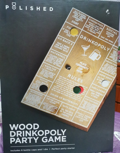 Wood Drinkopoly Party Game 