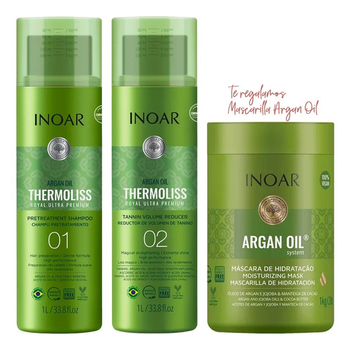 Inoar Tratamiento Cabello Thermoliss Aceite De Argan 1 Lt