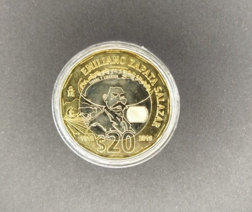 Moneda 20 Pesos Conmemorativa Eliano Zapata C/cápsula Nueva