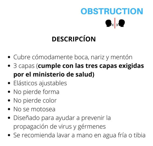 Tapabocas Mascara 2unidades 3capas Lavable Filtro Ajustable