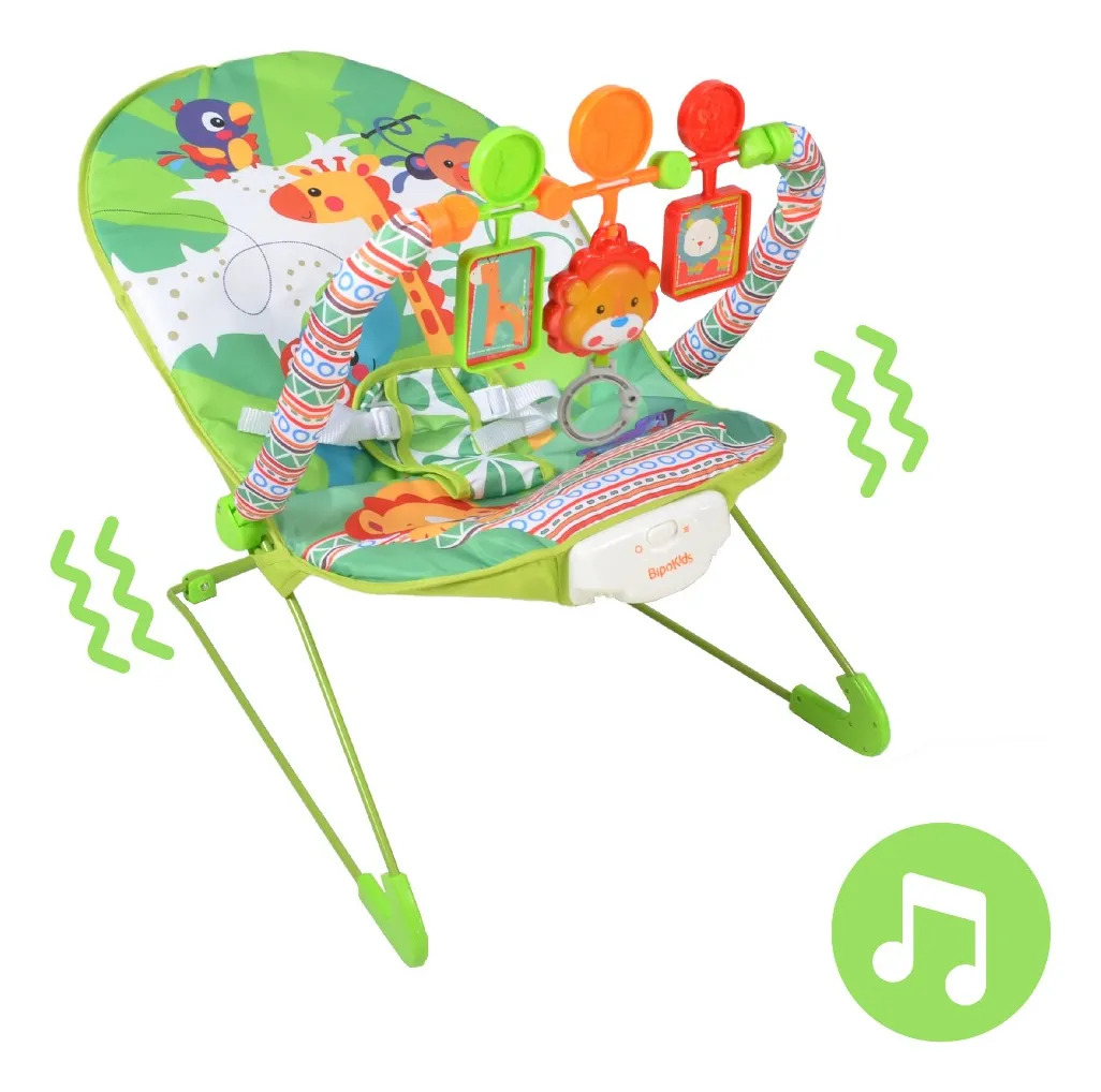 Silla Bebe Vibradora Musical Mecedora Sillita Sonido Cunita Color Verde
