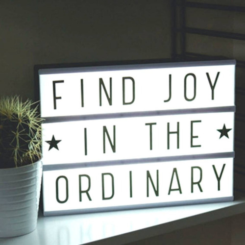 Imagen 7 de 9 de Mini Cartel Luminoso Letras Box Cine Led Usb Pilas 10x15 Cm