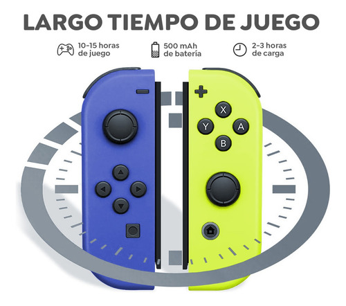 Set de control joystick inalámbrico Nintendo Switch Joy-Con (L)/(R) Neón azul y amarillo neón