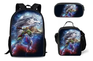 Mochila Zelda Legend, Bolsa Para Almuerzo, Bolígrafo, Set De Color 02