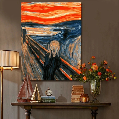 Hh V Pintura Diamante El Grito Edvard Munch Kit 5d Diy 30x40