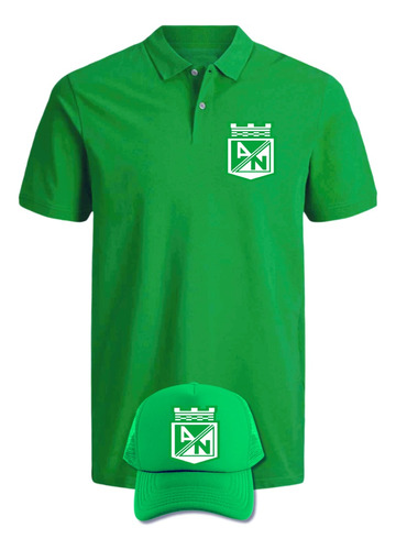 Camiseta Tipo Polo Atlet Nacional Obsequio Gorra Serie Green