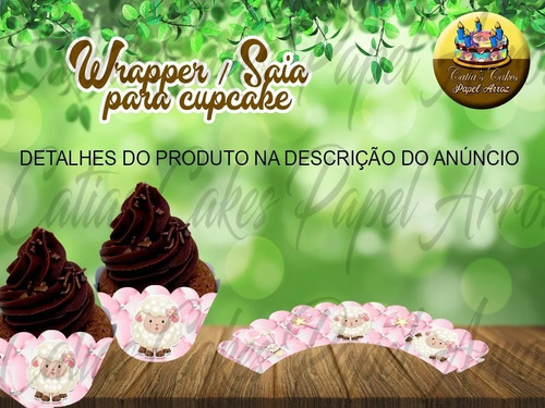 Imagem 1 de 1 de  50 Wrappers Saia Para Mini Cupcakes Ovelha Ovelhinha Rosa