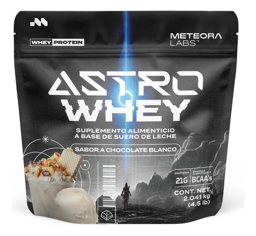 Proteína Astro Whey Meteora Labs | 21g, Aminoácidos, 2kg Sabor Chocolate blanco