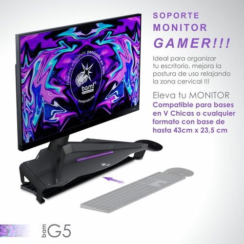 Imagen 3 de 9 de Soporte Monitor Gamer Bam G5 Samsung/universal Premium!!!