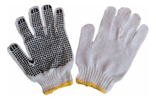  Guantes Trabajo Pigmentado Puntos De Goma X 12 Und 2 Hebras