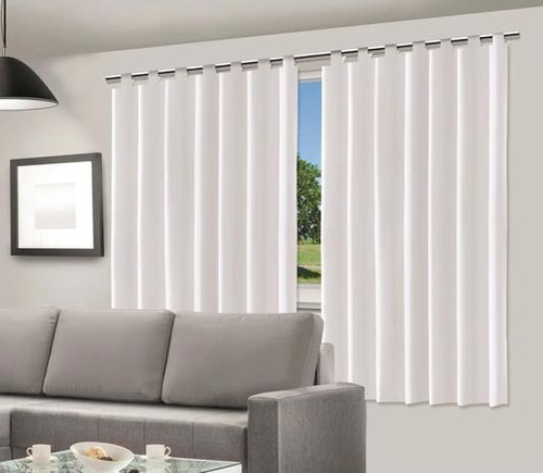 Cortina Corta Luz Blackout Dupla Face 2,00 X 1,40 Branca