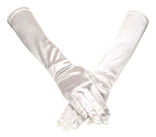 Guantes Largos De Satén N Para Mujer, Boda, Opera