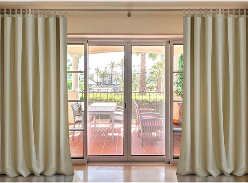 Cortina Para Interiores Marrón Topo 1pz 132x274cm Elrene