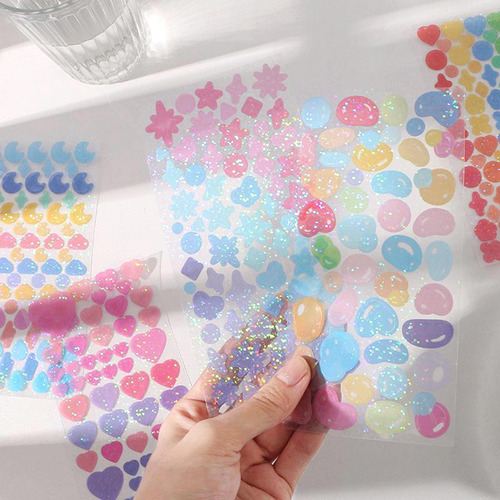 5 Brillante Brillante Stickersheart Estrella Pegatinas Carta