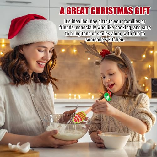 10 Espátulas De Silicona Navideñas Whaline - Espátula Con Di