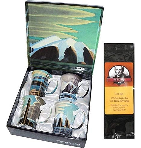 Tazas De Café O Té 4 Lawren Harris En Una Caja A Juego Con 1