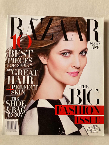 Revista Harpers Bazaar / Drew Barrymore Marzo 2013 Usa Impe