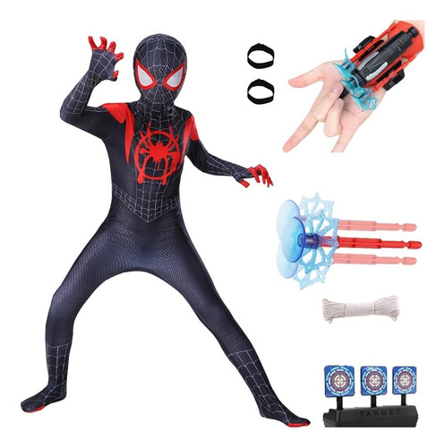 Set De Disfraz De Spiderman Con Lanzador Que Escupe Seda .