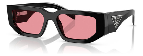 Óculos De Sol Prada Catwalk Preto Pr09zs 16k30l-54 Lente Rosa