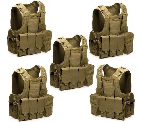Pack 5 Chaleco Tactico Militar Replica Airsoft Pouch Fsbe2 