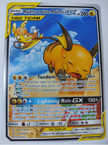 Carta Pokémon Original Raichu & Alolan Raichu 