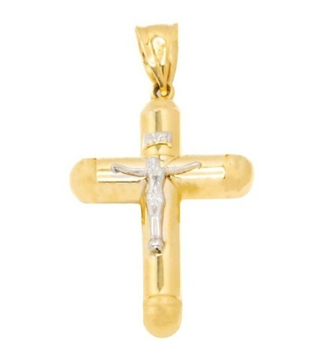 Cruz Con Cristo 2 Oros En Oro 14 Kilates. Oro Fino Joyería.
