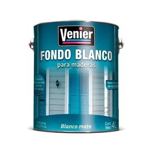 Fondo Blanco Venier Pintura Base P/madera 1lt Pintumm