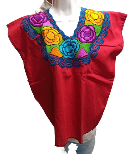 Blusa Dama Artesanal Bordada Zinacatan Mexicana