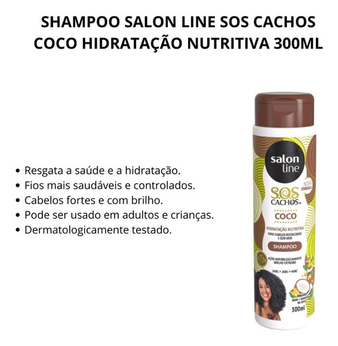 Salon Line Shampoo 300ml Sos Cachos Coco