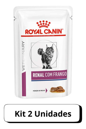 Kit 2 Unidades - Royal Canin Ração Acc Vdf Renal S/o Wet 85g