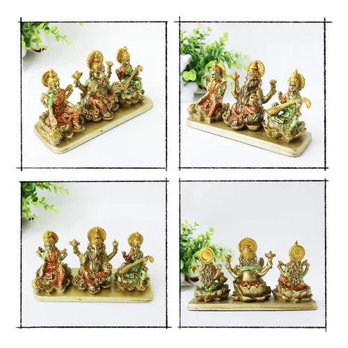 Hinduismo Lakshmi Ganesha Saraswati - Estatua Hind Laxmi Lor