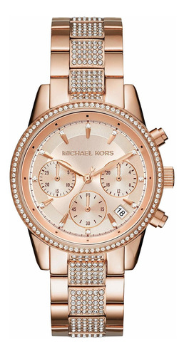 Reloj Mujer Michael Kors Mk6485 Cuarzo Pulso Oro Rosa En