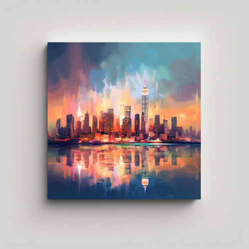 70x70cm Cuadros De Skyline De Nueva York Estilo Urbano Moder