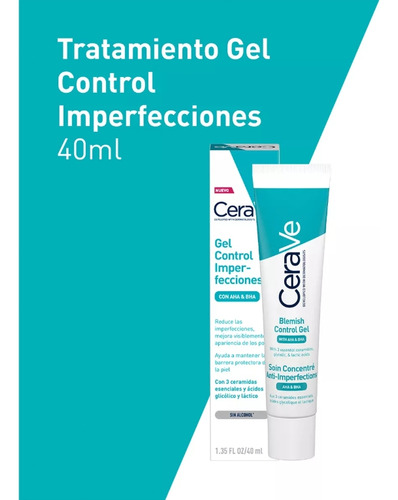Cerave Gel Control Imperfecciones Con Ácido Salicílico 40 Ml Todo Tipo De Piel Día/noche
