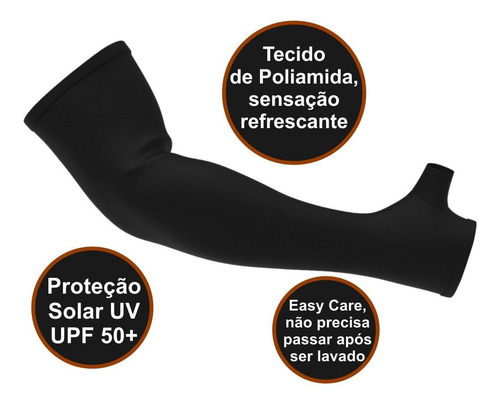 Imagem 7 de 7 de Par Manguito Térmico Moto Proteção Solar Motoqueiro Upf 50+