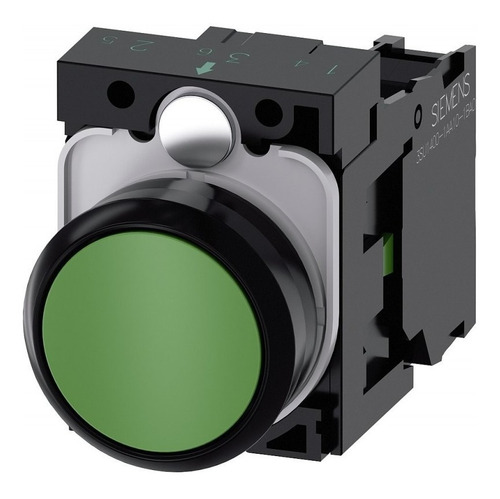 Siemens 3su1100-0ab40-1ba0 Pulsador, 22 Mm, Redondo, Plásti