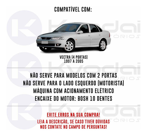 Engenho Vidro Dianteira Elétrica Vectra 4p 97 A 2005 Direito