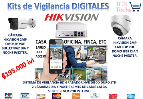 Sistema De Seguridad Nvr Hikvision 16 Cámaras Digitales 1tb