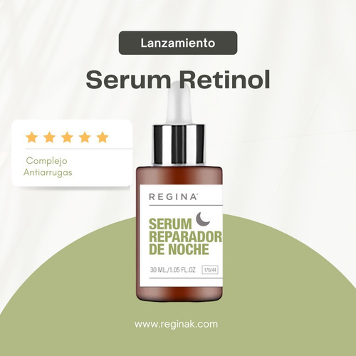 Imagen 4 de 6 de Serum Reparador De Noche Regina Complejo Retinol Antiarrugas