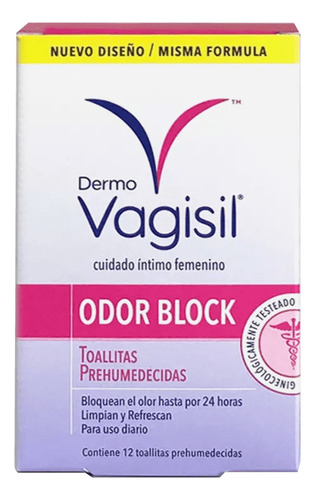 Dermo Vagisil Toallitas Humedas Odor Block X12 
