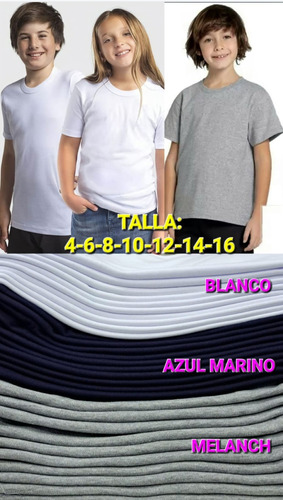 Poleras Camisa Manga Corta Algodón  Niño / Colegio 