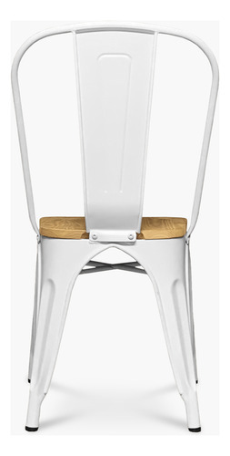 Pack 4 Sillas Tolix Asiento Madera Blanco Form