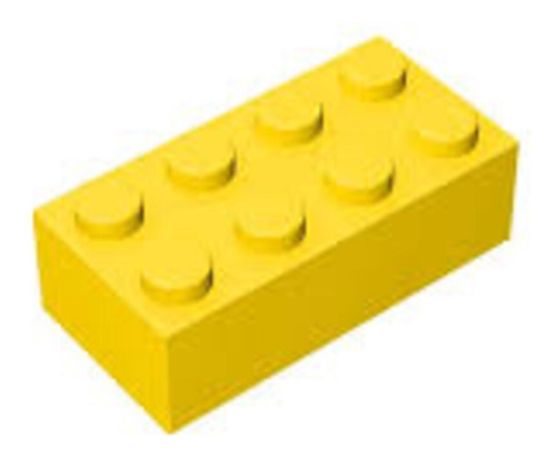 Lego 3001. Brick 2x4. Cor Amarelo. Original. 100 Unidades.