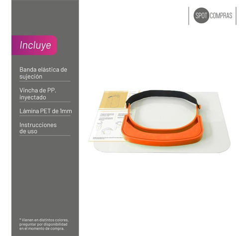 Mascara Visor Protector Facial Naranja X1