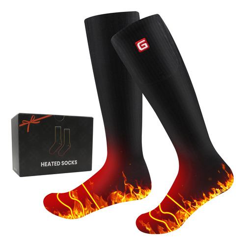Calcetines Térmicos Eléctricos Recargables 4000 Mah Para Cam Negro Diseño De La Tela Talle