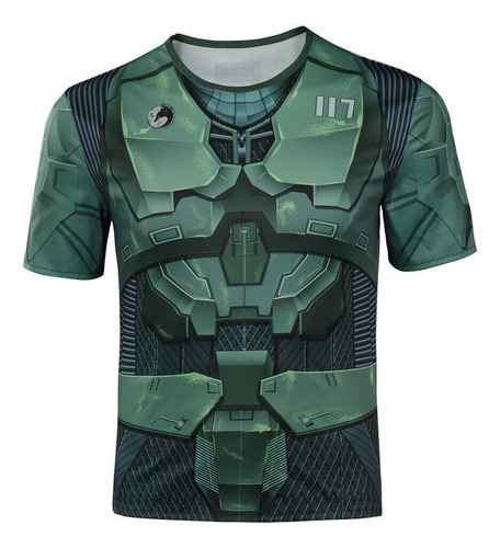 Halo 1 Master Chief John 117 - Camiseta Corta Para Disfraz D