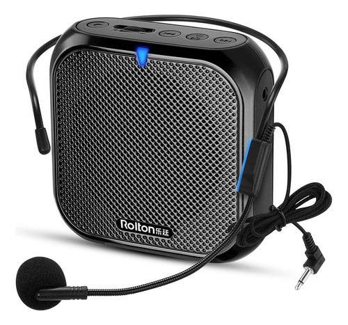 Amplificador De Voz Portátil Rolton, Megáfono Con Micrófono