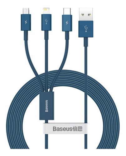 Cable 3 En 1 Carga Rapida Baseus Usb C Micro Lightning A Usb