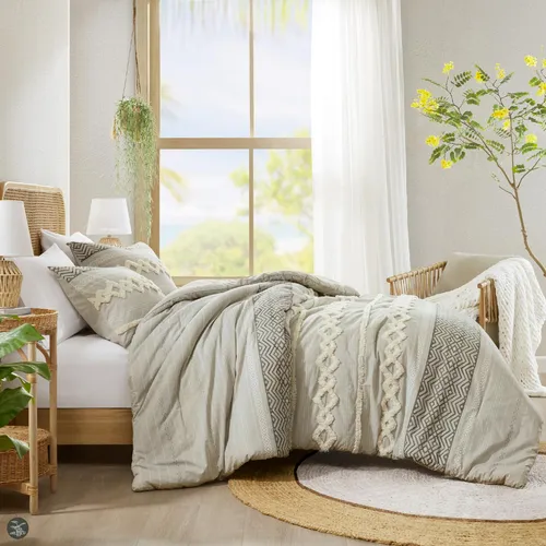 Set De Edredón Hyde Lane Boho Grey, 100% Algodón, Tamaño Kin