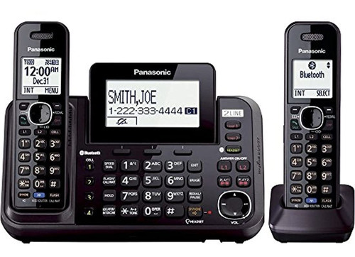 Panasonic - Teléfono Inalámbrico Con 2 Líneas Y Contestador